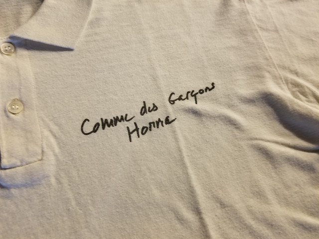 コムデギャルソンオム　COMME des GARCONS　homme　ロゴモノ　1980s 1990s レア　ポロシャツ　筆記体ロゴ