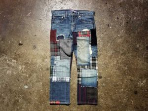 ジュンヤワタナベマン 2014AW パッチワークデニムパンツ  