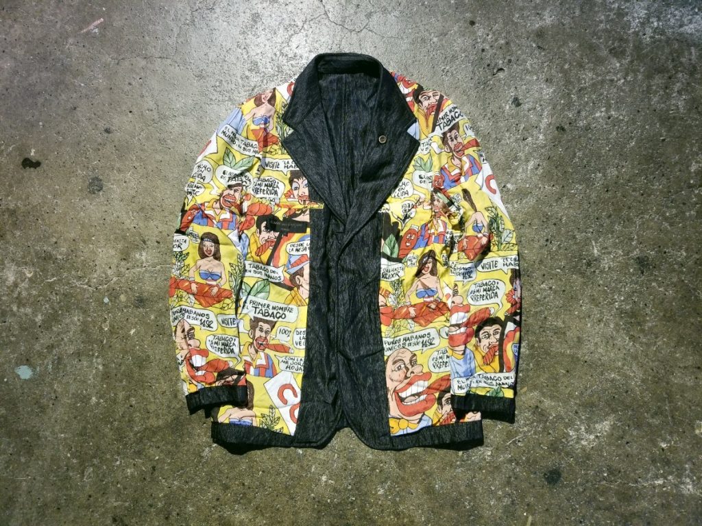 コムデギャルソンオム 2003SS キューバ期 裏地プリントナイロン  