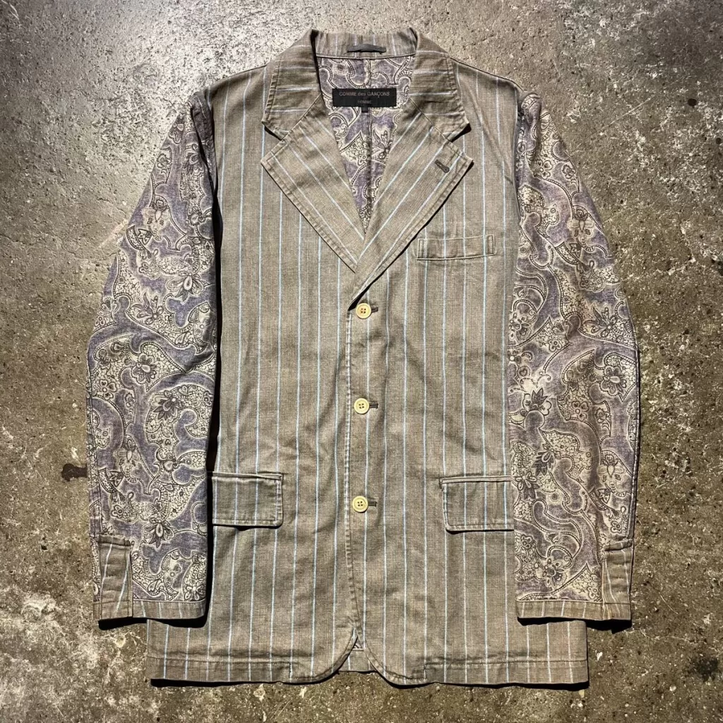 COMME des GARCONS HOMME 2003ss 袖切替インサイドアウト ペイズリー柄  
