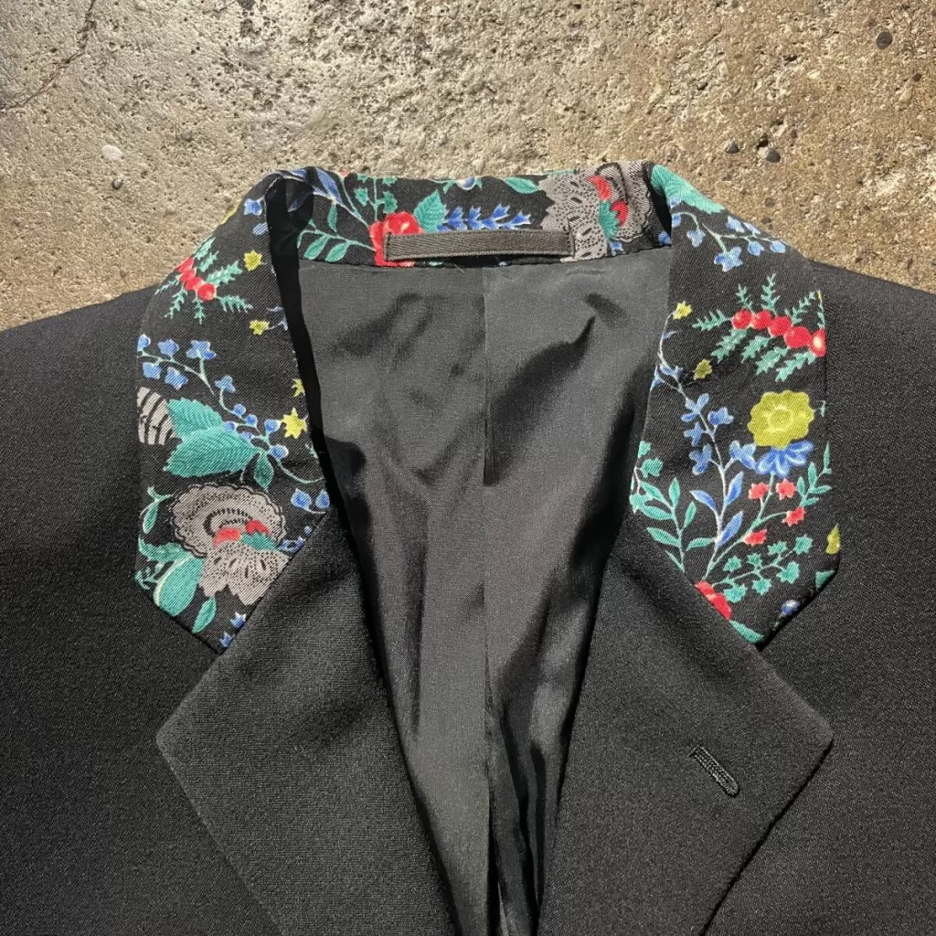 COMME des GARCONS HOMME PLUS 1988aw ラペル切替花柄ジャケット 日本